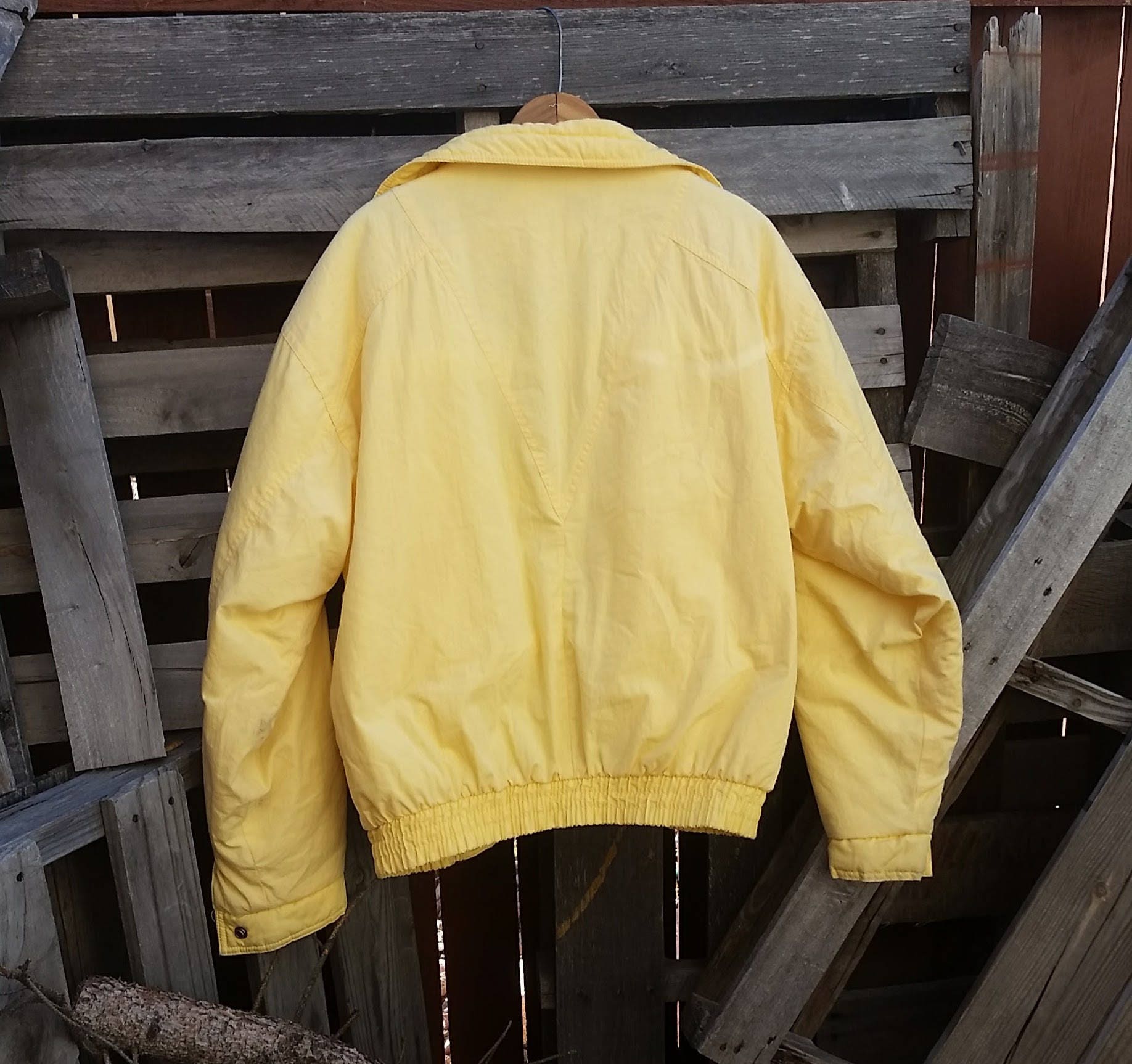 Vintage 80s Light Yellow Bomber Jacket Size Women's Etsy
