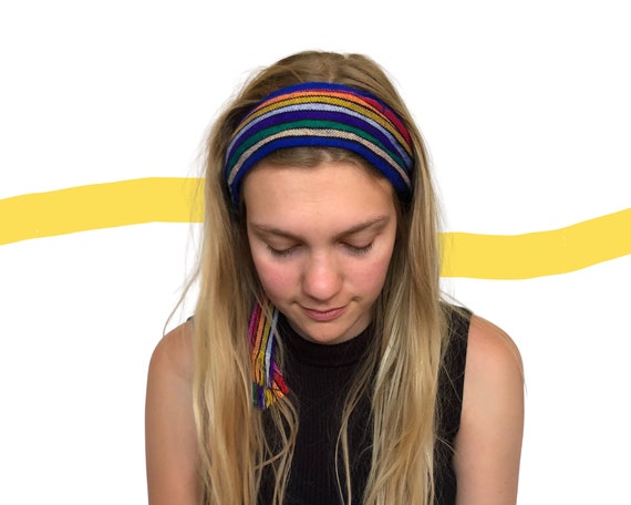 Vintage 90s Rainbow Woven Scarf
