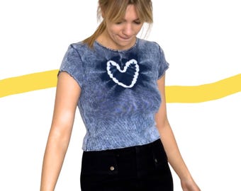 トップス WONEM Vintage rodeo denim Vintage Rodeo Queen Denim Lasso Swirl Embroidered Detail Crop Top