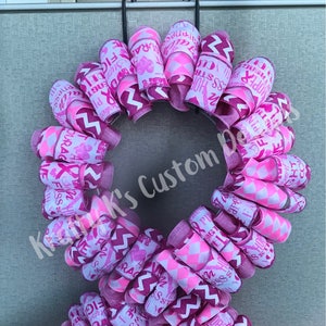 Breast Cancer Awareness Ribbon Wreath