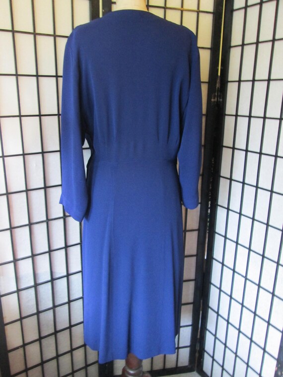 1940's French blue crepe dress by Julette Origina… - image 3