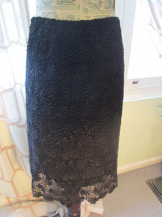 Black Web Wiggle Skirt