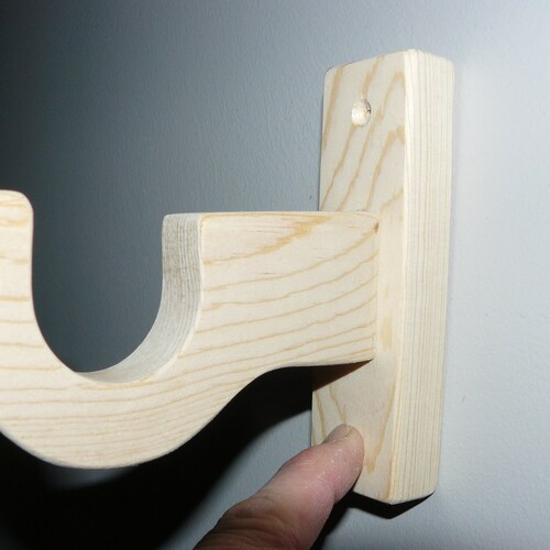 J Hook Wood Curtain Rod Brackets Etsy