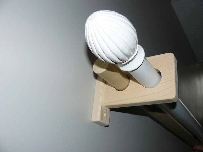 Modern Curtain Rod Brackets for 2 Rods with Holes Etsy