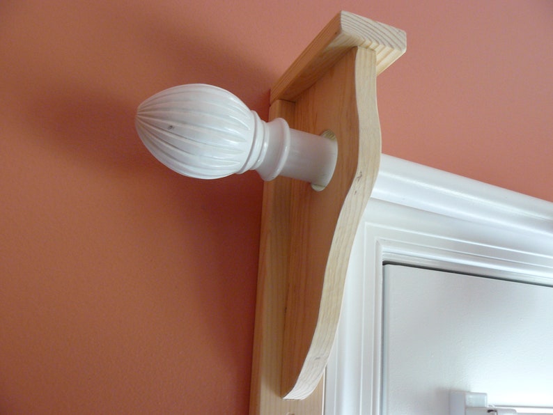 Elegant Shelf Bracket With Rod Holder Etsy