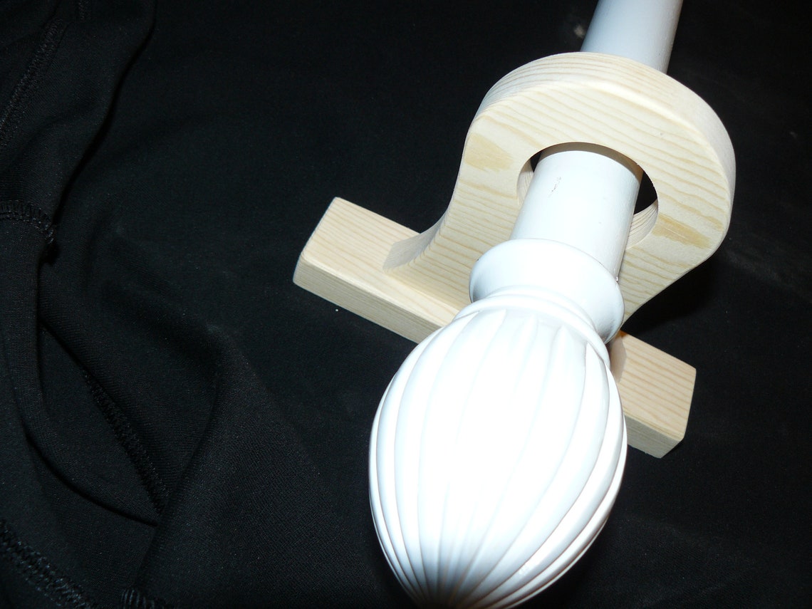 Decorative Wood Curtain Rod Brackets Etsy