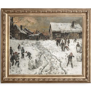 Arte mural imprimible de invierno. Láminas navideñas vintage. Decoración nevada para el hogar. Póster navideño. Decoración rústica para pared.