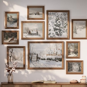 Christmas Prints Gallery Wall Set. Vintage Christmas Prints Wall Art. Holiday Decor. Christmas Poster. Farmhouse Wall Decor. Set Of 10.