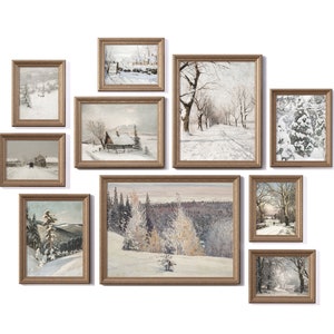 Christmas Prints Gallery Wall Set Of 10. Vintage Christmas Prints Wall Art. Holiday Decor. Christmas Poster. Winter Farmhouse Wall Decor.