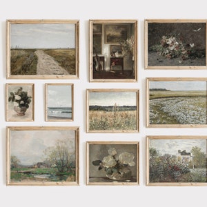 Vintage Gallery Wall Set. Vintage Country Art. Eclectic Gallery Wall. Cottagecore Decor. Modern Farmhouse Decor PRINTABLE. Digital Download.