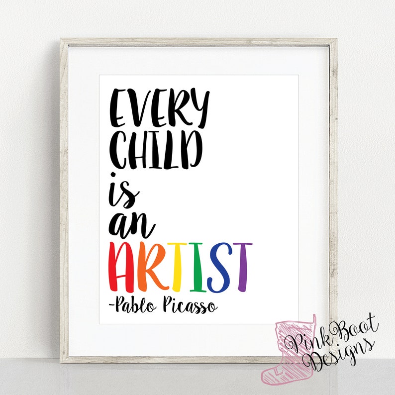 Every Child Is An Artist. Digital Art Print. Printable Art. Etsy