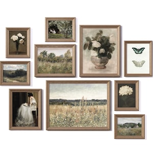 Vintage Gallery Wall Set. Vintage Country Art. Eclectic Gallery Wall. Cottagecore Decor. Modern Farmhouse Decor PRINTABLE. Digital Download.