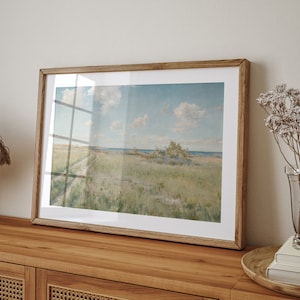 PRINTABLE Country Landscape Art. Vintage Landscape Oil Painting. Farmhouse Wall Decor. Vintage Landscape Art Print. Digital Download.
