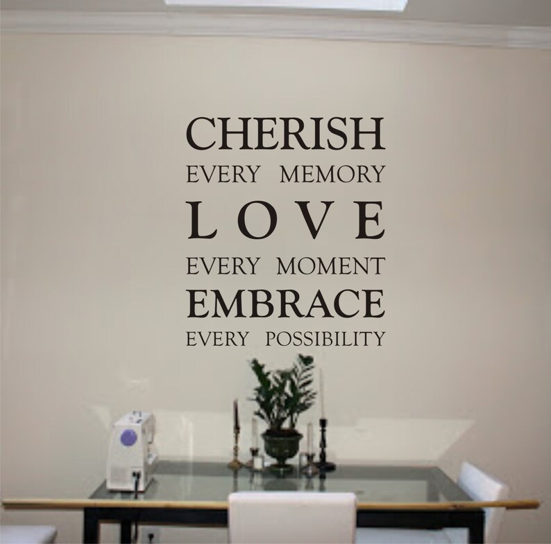 Cherish Every Memory... Quote Wall Decor Vinyl Decal Etsy