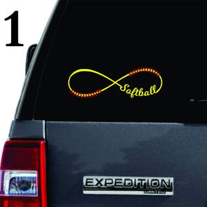 Softball infinity  window decal /  window sticker / car decal / love softball / Softball mom / Softball Dad
