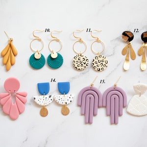 CLEARENCE Collection Modern Polymer Clay Statement Earrings - Etsy