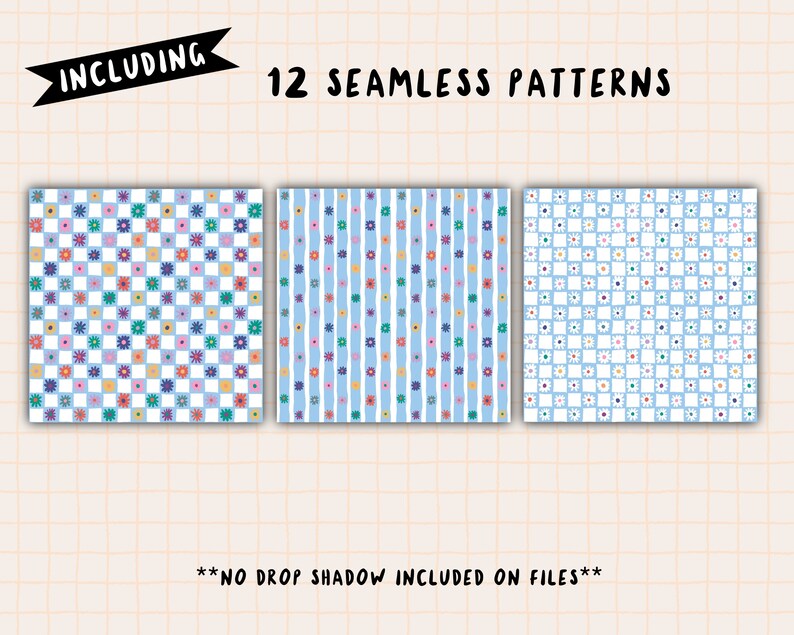 Bright Daisy Doodles Digital Paper Pack - Floral Illustration ...