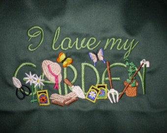 Gardening Apron Personalised and Garden Picture embroidered great gift