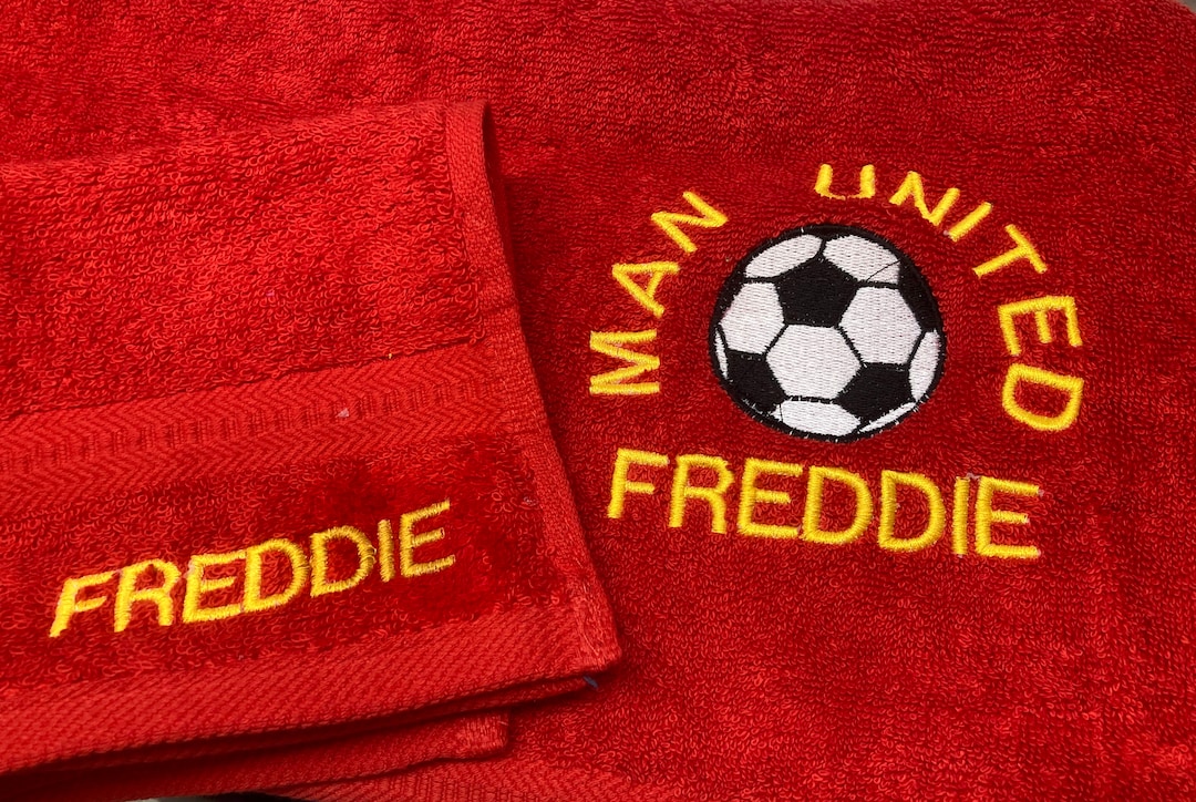 Manchester United Personalised Football Towels Embroidered Team & Names