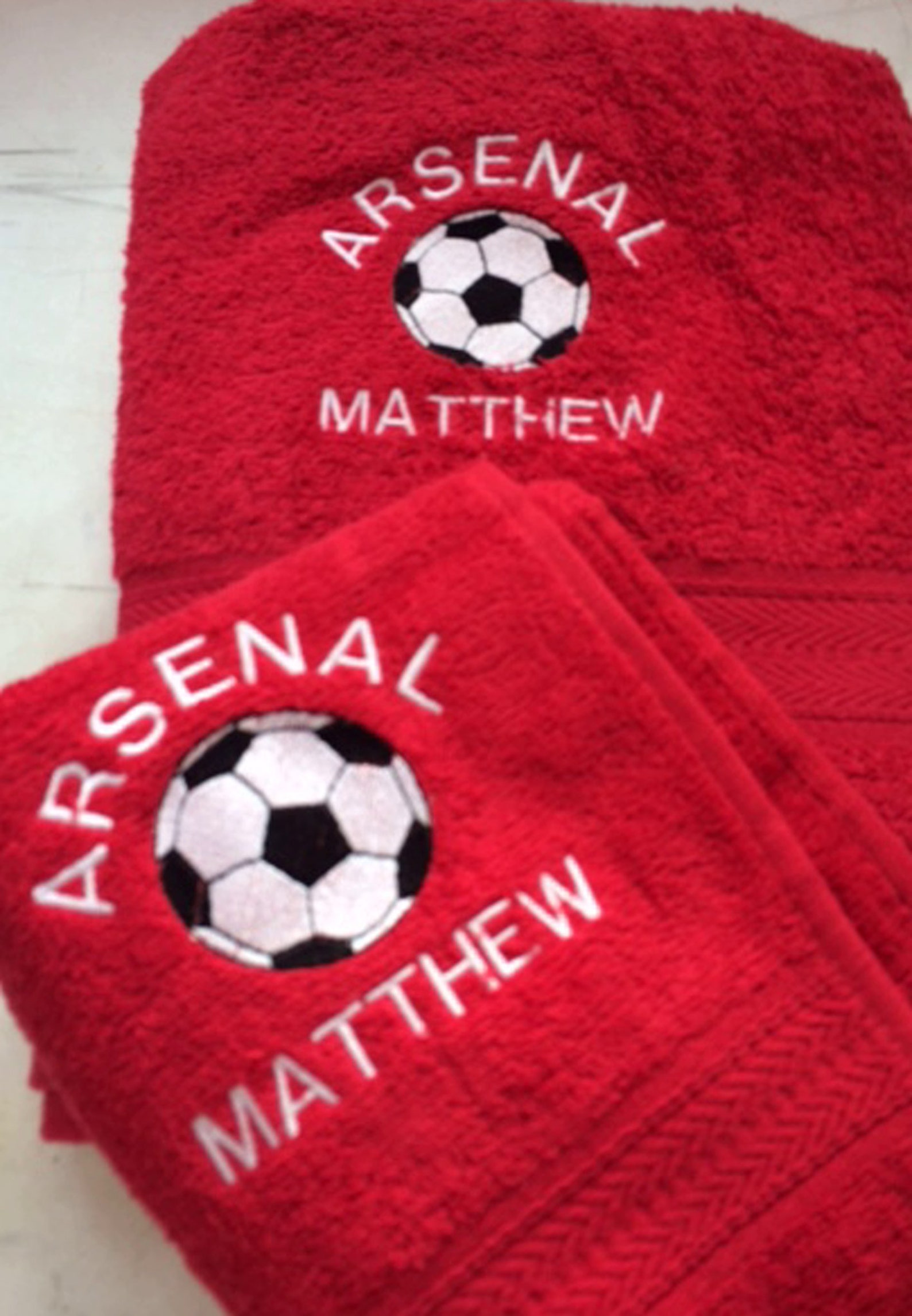 Personalised Football Teams Towel Set Liverpool Man City Etsy UK