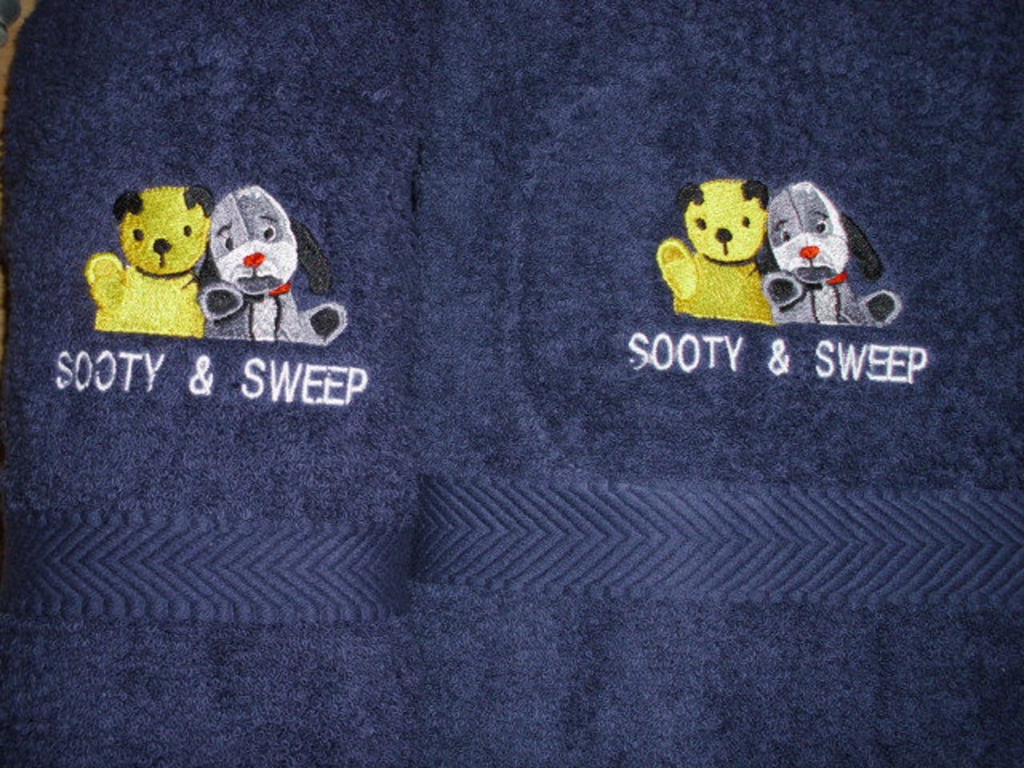 SOOTY & SWEEP Personalised Towel Set Hand and Bath Great Etsy UK