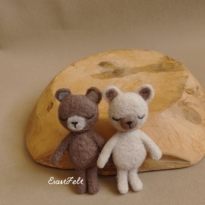 RTS felted teddy bear, felted newborn props, felted bear prop, felted newborn teddy bear, felted photo props,  newborn felted props teddy