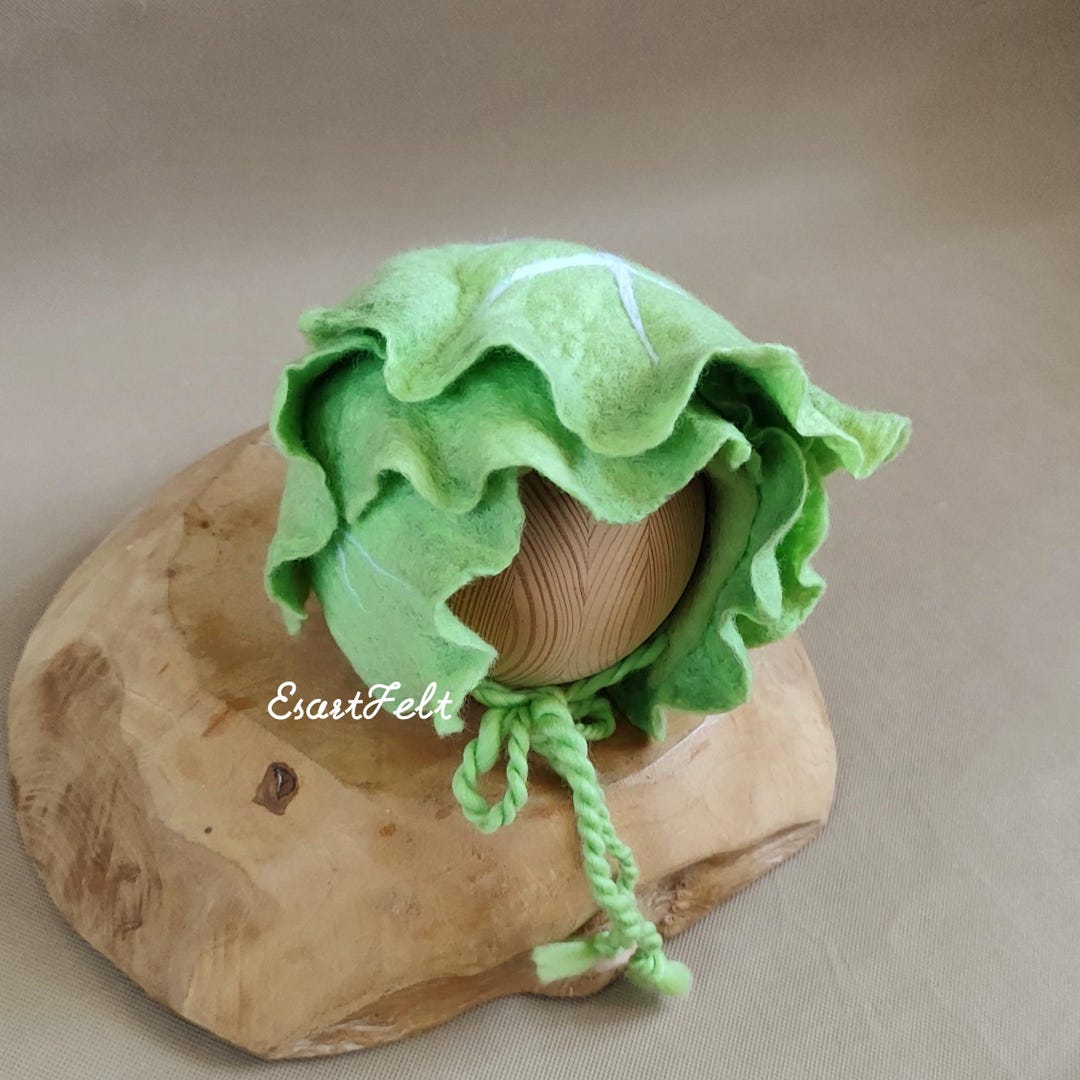 Newborn Cabbage Bonnet, Newborn Photography Props Hat, Vegetable ...