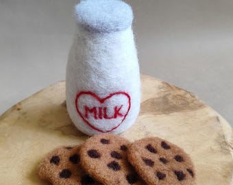 Accesorios de fotografía de leche de fieltro, accesorios de fotografía de recién nacidos de leche y galletas