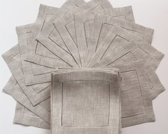 Turquoise Hemstitch 6/"x6/" Cotton Cocktail Napkins 1 dzn