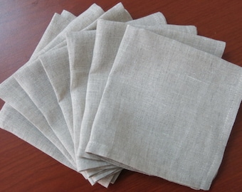 100 natural linen napkins 10&quot;x10&quot;