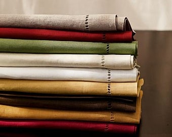 100 hemstich linen napkins in any color, 20&quot;x20&quot;