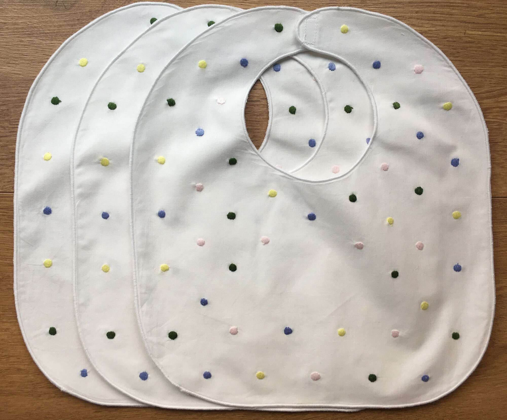 Handmade Unisex White Cotton Baby Bibs with Hemstitch and Etsy