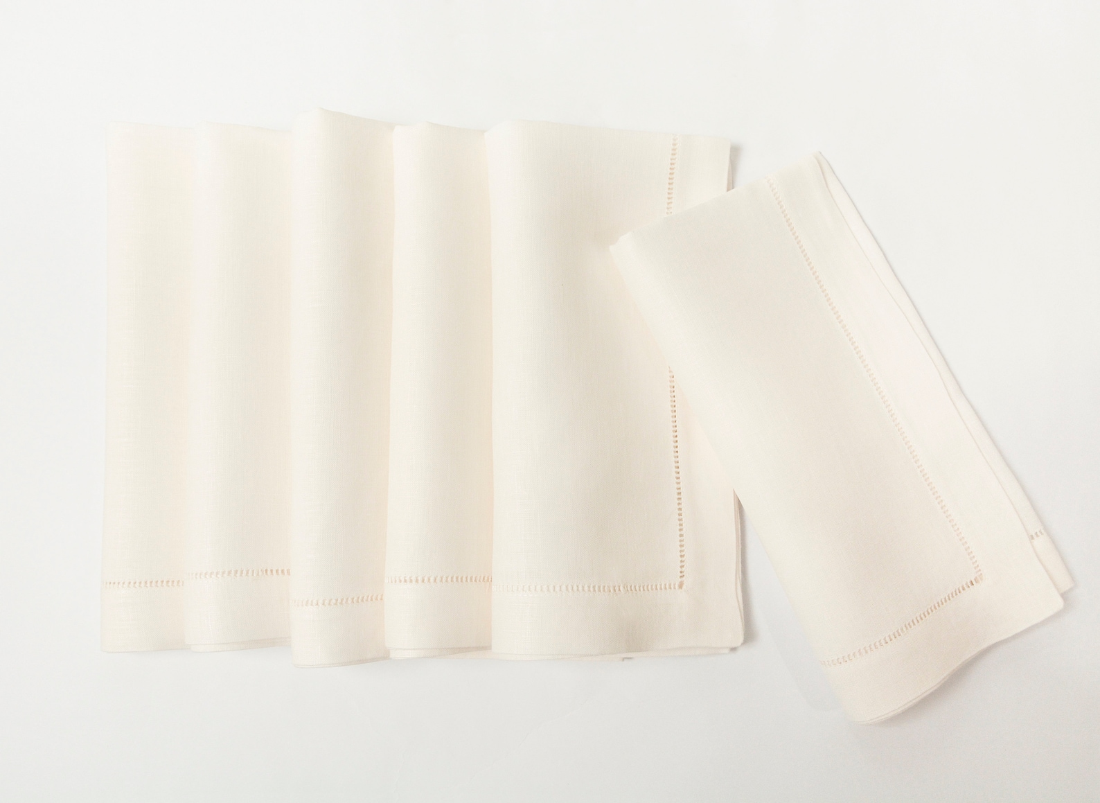 Set of 100 Hemstitch Linen Napkins Ivory Color, 50x50 Cm 20x20 Etsy