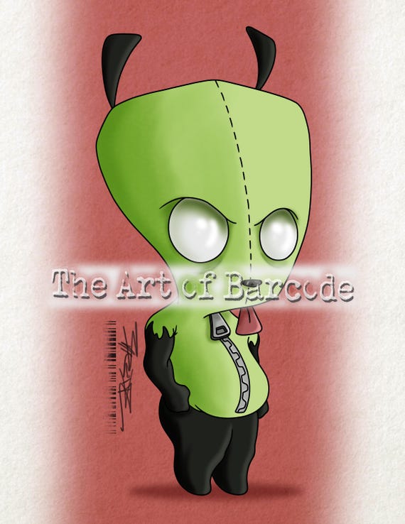 Invader Zim - Gir ART PRINT - Etsy Invader Zim - Gir ART PRINT - Etsy