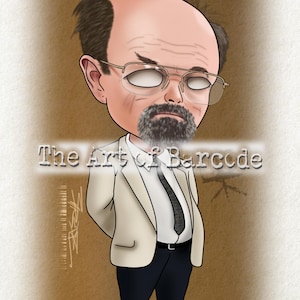 Dennis Rader BTK Caricature Art Print | Creepy Horror Style Macabre Artwork | True Crime Dark Art Illustration