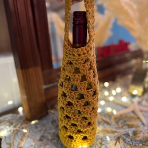 Crochet Wine Bottle Gift Bag