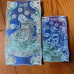 Cartão de tarô estrela orgone grande anjo turmalina preta dispositivo orgone cristais proteção EMF placa de carregamento arcana principal