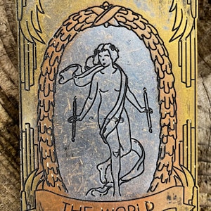 Cartão de tarô orgone vintage mundo turmalina preta dispositivo orgone cristais proteção EMF placa de carregamento arcana principal