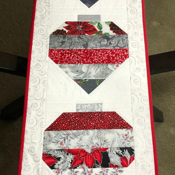 Christmas Table Runner, Holiday Table Decor, Reversible Runner