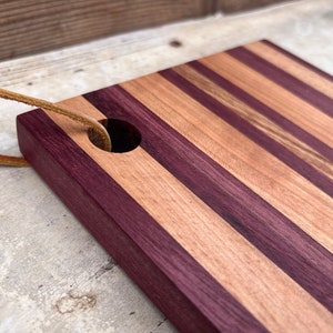 Purple Heart Wood + Hardwood Charcuterie Board/Tray