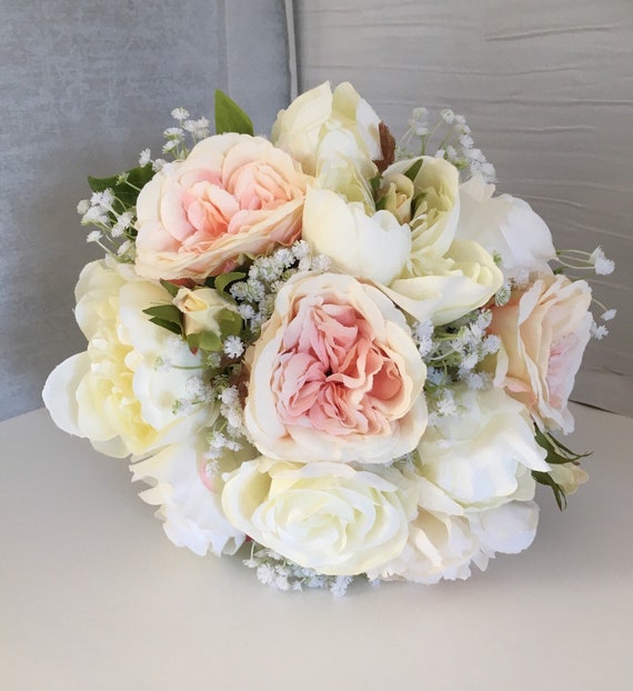 Flower Girl panier Corsage Mariage Fleurs Ivoire Et Pêche Mariée Fleurs