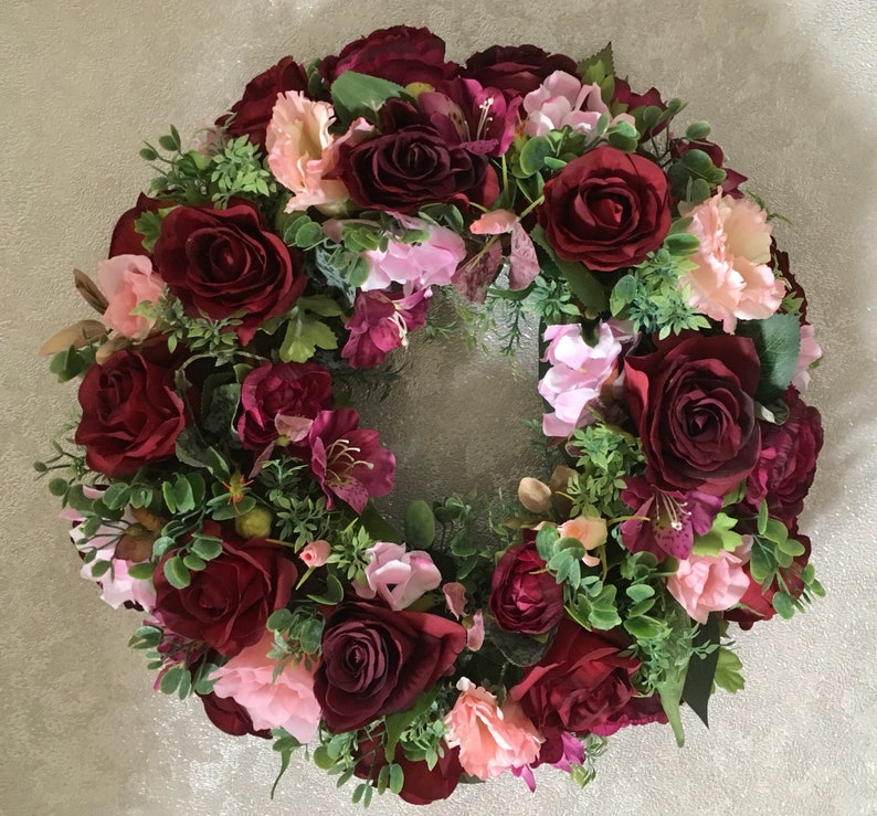 Floral round wreath wedding table centrepiece In shades of Etsy