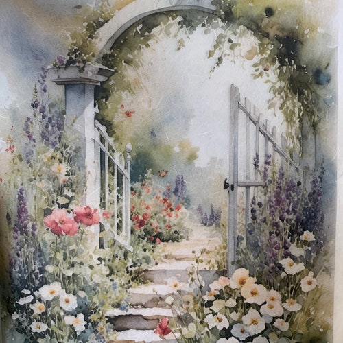 Decoupage, rice, paper, Floral Arch
