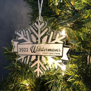 Acrylic Snowflake Ornament with Customized Message