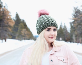 Crochet Barrel Cactus Winter Pompom Hat Pattern Adult, Teen, Child, Toddler, sizes Instant Download