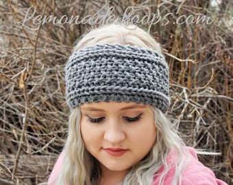 Knit Pattern Aemilia Headband Earwarmer Beginner Level in 7 sizes Adult, Teen, Child, Toddler, 3 Infant Baby sizes Instant Download