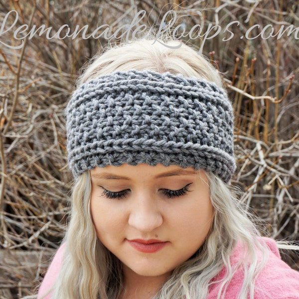 Knit Pattern Aemilia Headband Earwarmer Beginner Level in 7 sizes Adult, Teen, Child, Toddler, 3 Infant Baby sizes Instant Download