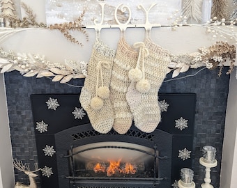 Classic Crochet Christmas Stockings Pattern Holiday Decor Handmade Christmas