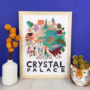 Crystal Palace Map Art Print | Illustrated Map | Crystal Palace Print | South London Art | Crystal Palace Gift | London Map Poster