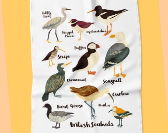 British Seabirds Tea Towel | Costal gift